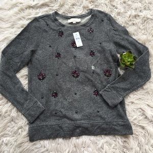 Loft gem studded sweatshirt.